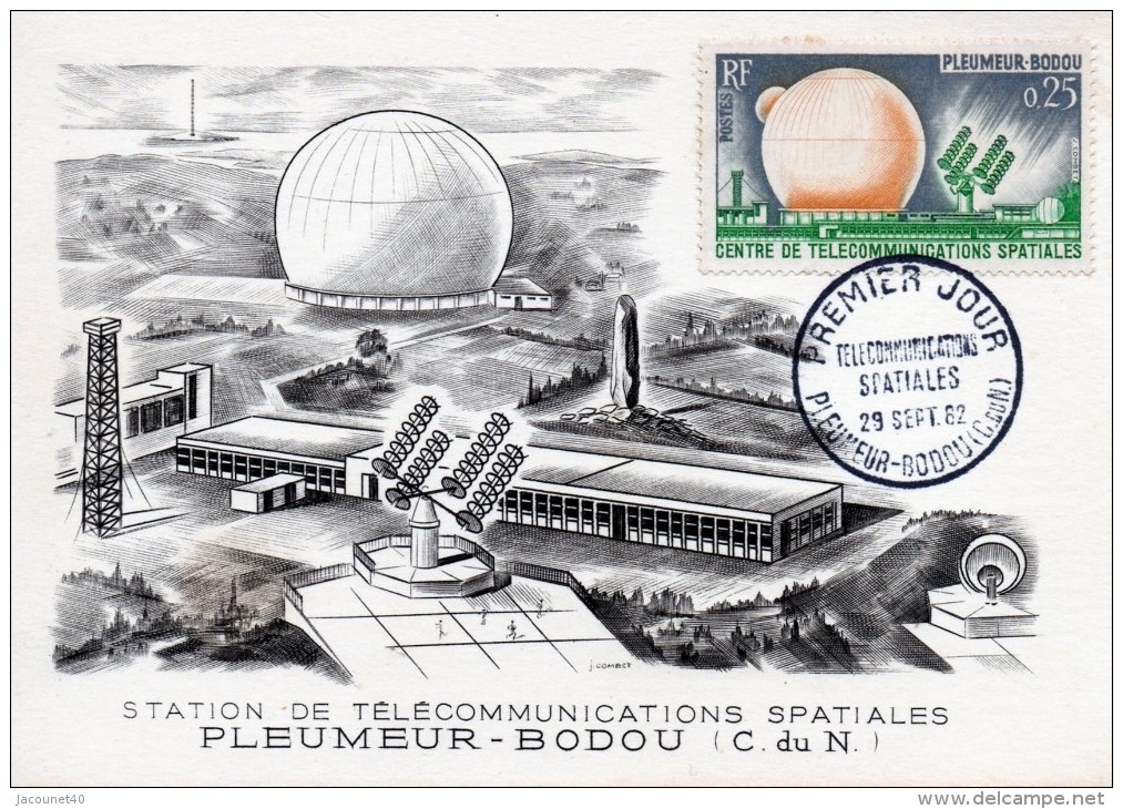 Pleumeur Bedou 29 Station Telecommunication Spaciales 1ier 29/9/1962 - 1962-1965 Coq De Decaris