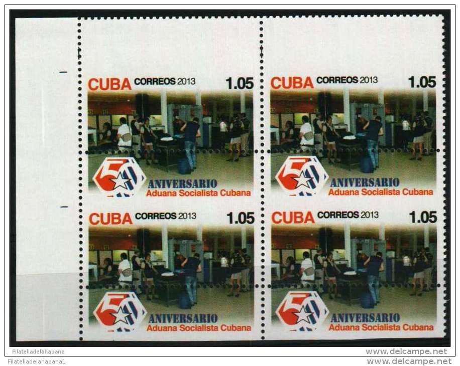 2013.27 CUBA 2013 BLOQUE 4 50 ANIV DE LA ADUANA SOCIALISTA CUBANA.PERFORATION ERROR. CUSTOM - Imperforates, Proofs & Errors