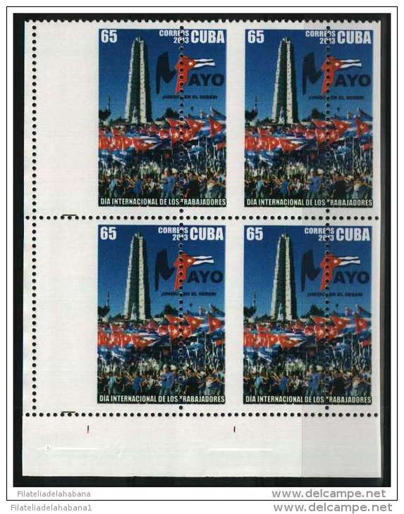 2013.46 CUBA 2013 BLOQUE 4 1 DE MAYO. DIA DEL TRABAJADOR. LABOR DAY.  PERFORATION ERROR. - Imperforates, Proofs & Errors