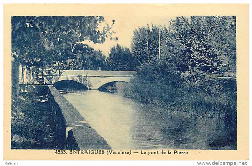 Vaucluse - A206   - Entraigues -le Pont De La Pierre  Ponts  -carte Bon état - - Entraigue Sur Sorgue