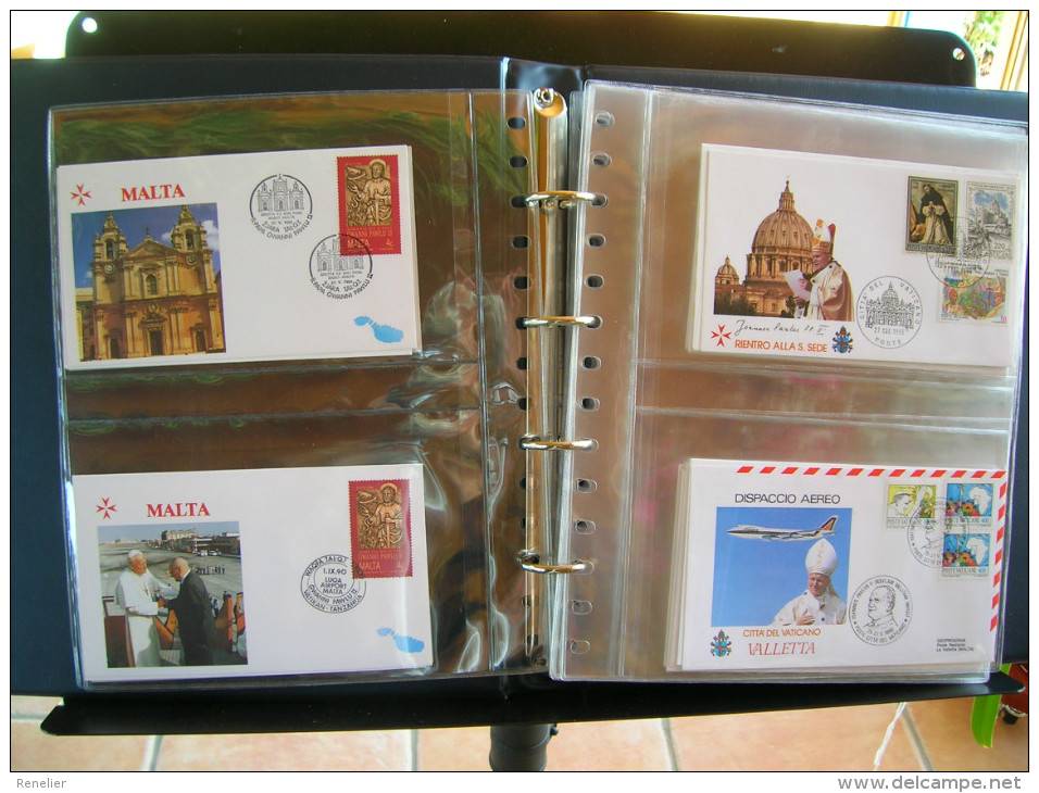 Enveloppes FDC Illustrées TBE, Voyage Du Pape Saint Jean Paul II. Années 1990 Et 1991 - Album G - Papes