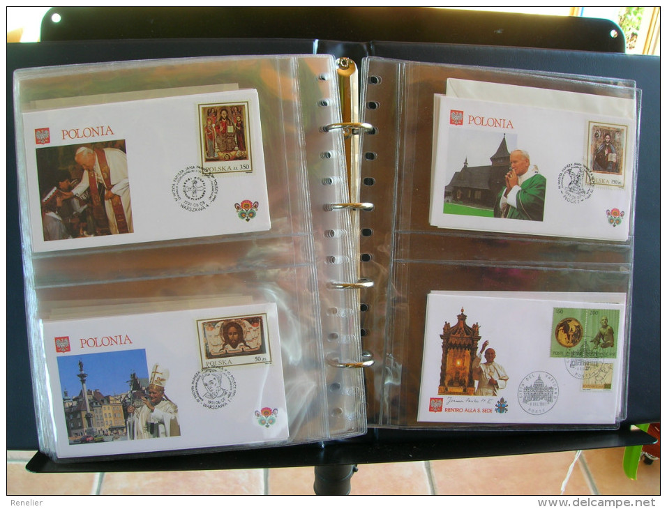 Enveloppes FDC illustrées TBE, Voyage du pape Saint Jean Paul II. Années 1990 et 1991 - Album G