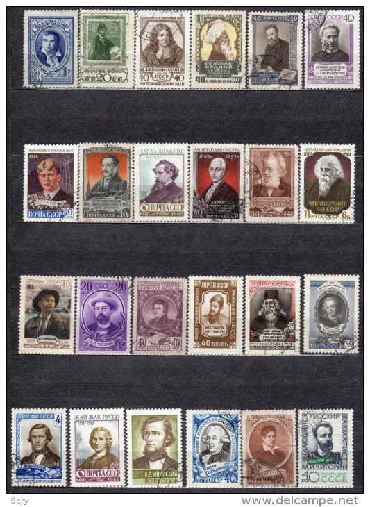 Exclusive Collection of 331 mint and canceled postage stamps on the theme "Famous people"