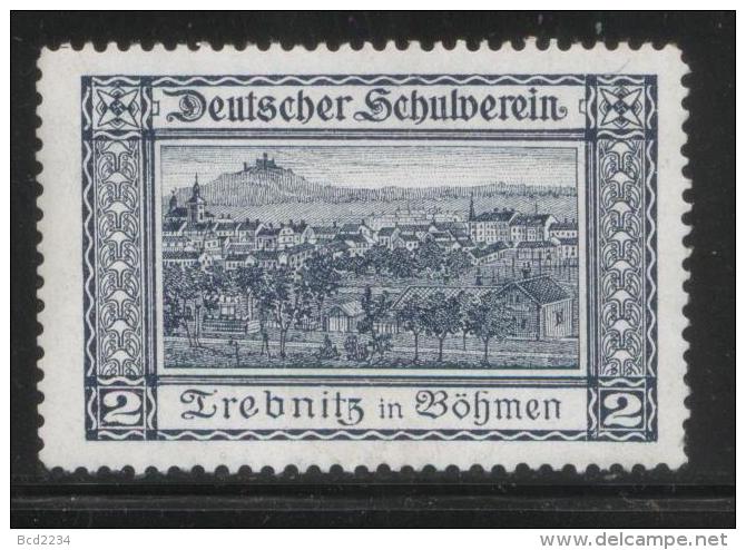 GERMANY CZECHOSLOVAKIA TREBNITZ BOHEMIA DEUTSCHER SCHULVERIEN BLUE POSTER STAMP BUND LABEL NHM CINDERELLA - Ungebraucht