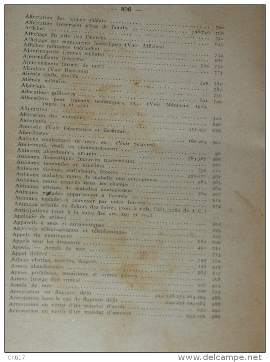 ENCYCLOPEDIE DES REGLEMENTS EN USAGE DANS LA GENDARMERIE 2EME EDITION 1932 / BRIGADE DE TEBESSA / CONSTANTINE