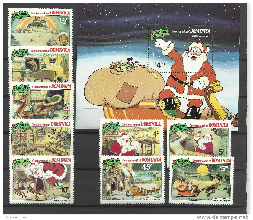 Walt Disney ** MNH  Dominica 685.93 + BF 70 Christmas Noël 1981 - Disney