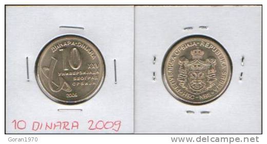 SERBIA 10 DINARA  2009 UNC XXV UNIVERSIADE IN BELGRADE - Servië