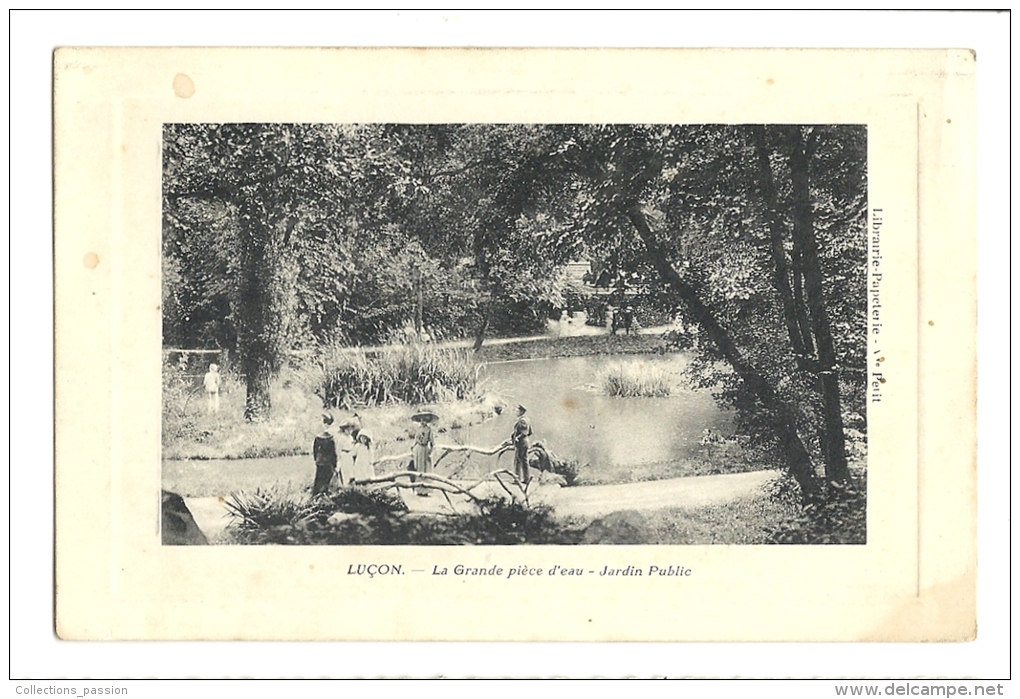 Cp, 85, Luçon, La Grande Pièce D'Eau, Jardin Public - Lucon