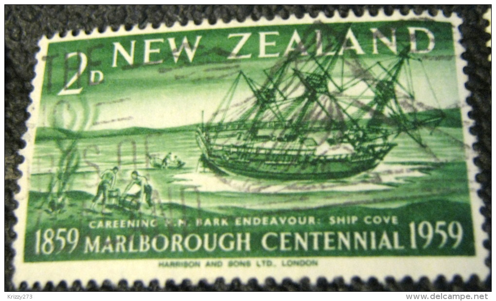 New Zealand 1959 The 100th Anniversary Of Marlborough Province 2d - Used - Gebruikt