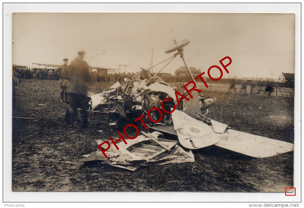 COMINES-HOUTHEM-Avion Anglais-A 6671-Carte Photo Allemande-Guerre 14-18-1WK-BELGIEN-Aviatio N-Fliegerei-Militaria-Air Cr - Comines-Warneton - Komen-Waasten