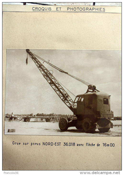 Fiche Technique CITRA Avec Photo Et Plan D'une Grue Sur Pneus Nordest - Chantier De Brienne 1956 - - Tools