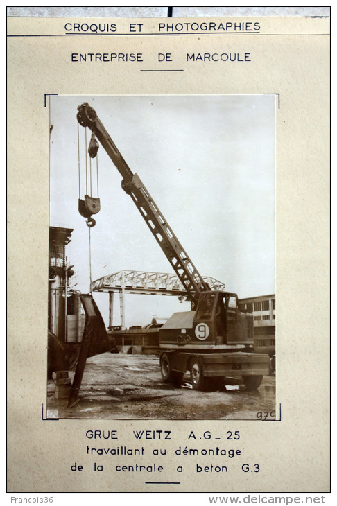 Fiche Technique CITRA D'une GRUE MOBILE Sur Pneus à Flèche Télescopique - Marcoule 1958 - Démontage Centrale à Béton - Machines