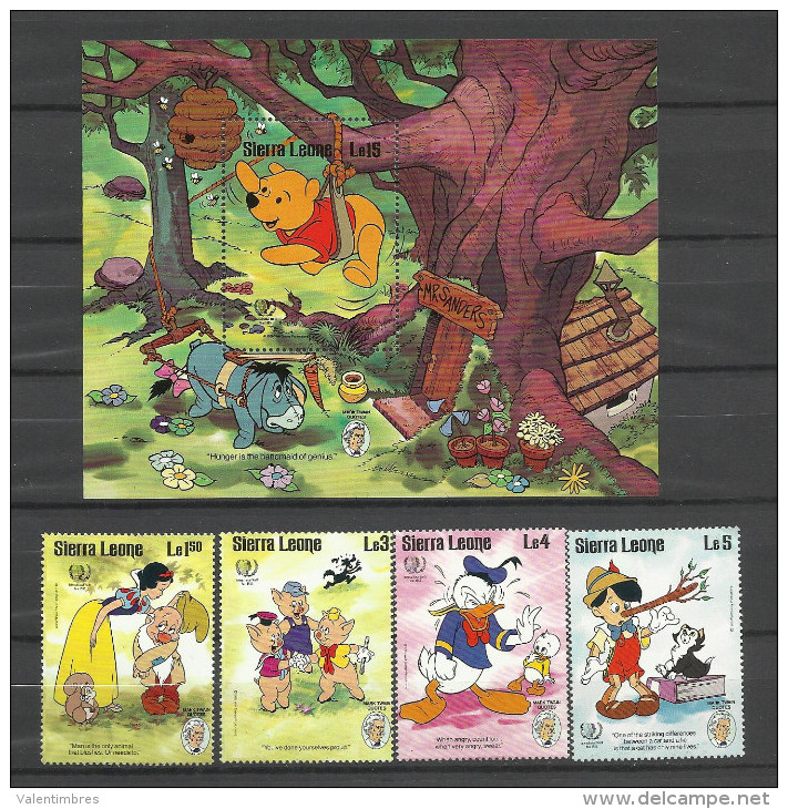 Walt Disney ** MNH  Sierra Léone 691.94 + BF 39 Mark Twain - Disney