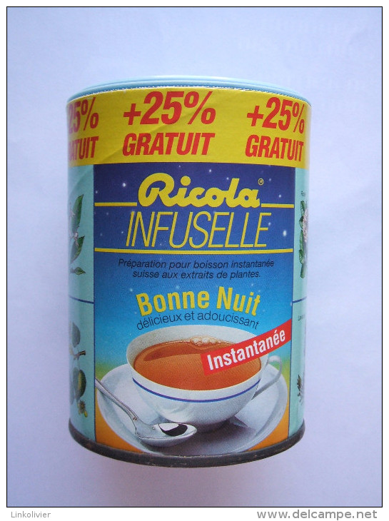 Ancienne BOITE RICOLA Infuselle Bonne Nuit (pleine) 160g Neuve - Boxes