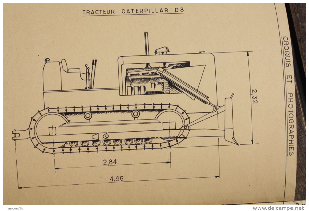 Fiche Technique CITRA D'un TRACTEUR CATERPILLAR D 8 - Entreprise De Serre Poncon 1956 - Maschinen