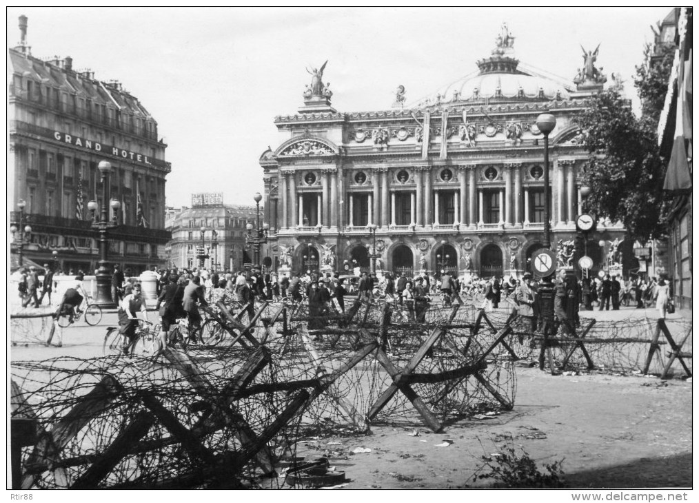 Grande Photo Libération De Paris Barbelés - 1939-45