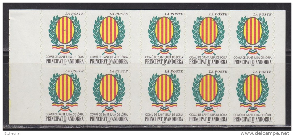 = Andorre Série Courante  Timbre 542 De 2001 Commune De San Julia De Loria Autocollant Neuf Carnet X10 N°11 - Carnets