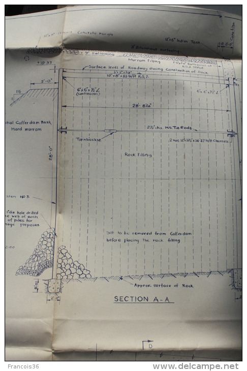 5 PLANS Of Frigate Wharf Of BOMBAY In 1956  Naval Dockyard - Mumbai Plan Du Port - CITRA Cofferdam - Travaux Publics