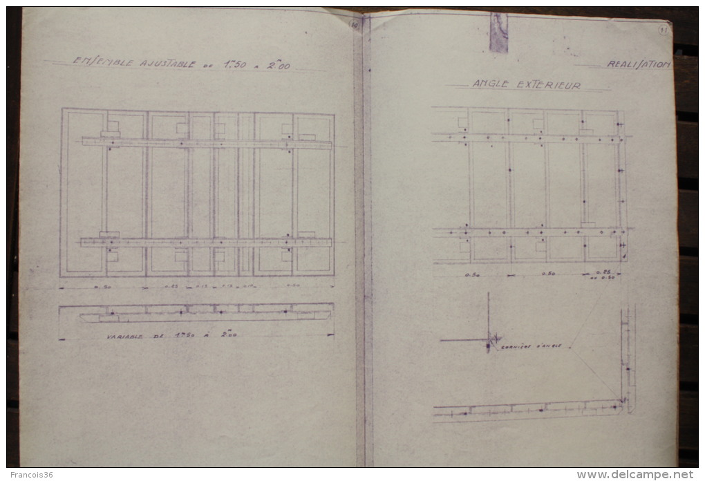 Plan Notice De Montage : Coffrage Type Standart - Société COFRAL - 1956 - Voir Les Scans - Autres Plans