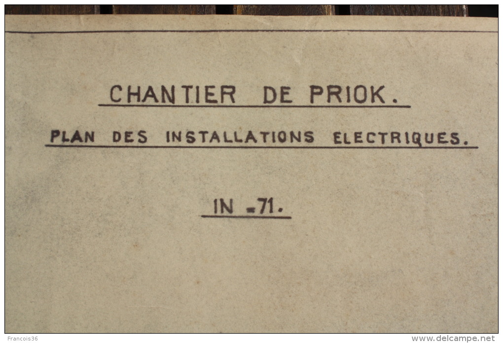 Plan Du Chantier De PRIOK Jakarta Indonésie  Plan Des Installations électriques De 1957 - Andere Pläne