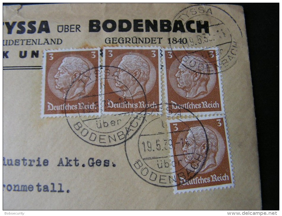 == CSR  Cv. Bodenbach Decin 1939 Reklame  1938 - Covers & Documents