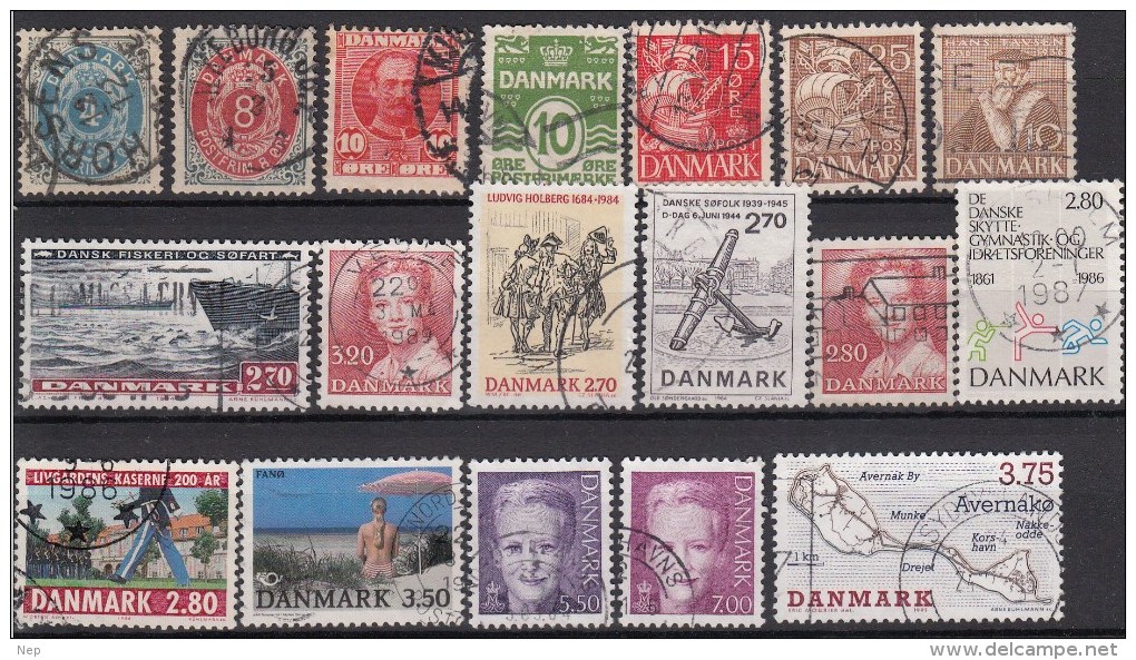 DENEMARKEN - SELECTIE 1 - Gest/Obl/Us - Collections