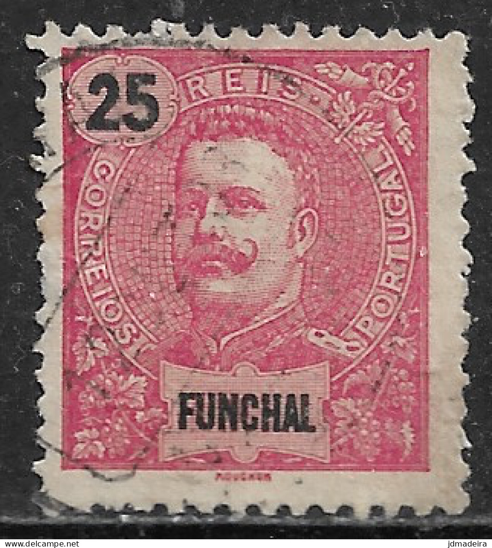 Funchal – 1898 King Carlos 25 Réis Used Stamp - Funchal