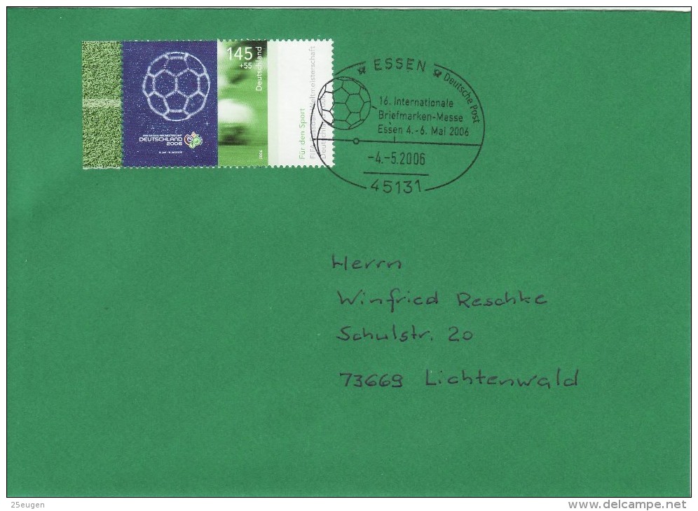 GERMANY 2006 FOOTBALL WORLD CUP GERMANY COVER WITH POSTMARK - 2006 – Germany