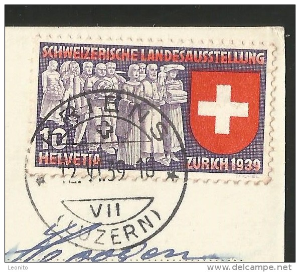 WETTINGEN Kirche Erbaut 1895 Dreischiffige Säulenbasilika Pfarrei St. Sebastian Landi-Briefmarke 1939 - Wettingen