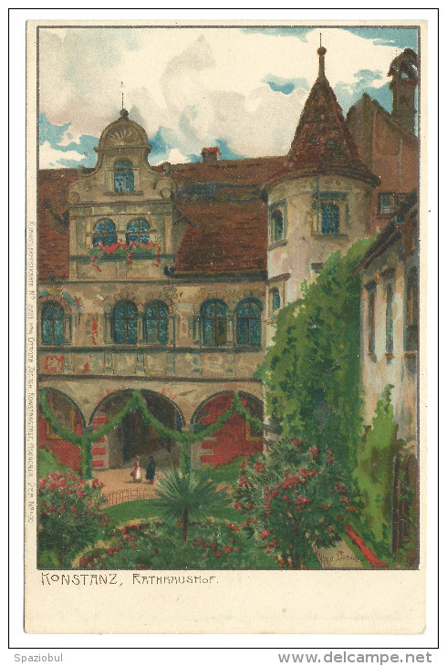 Zeno Diemer,  "Konstanz, Rathhaushofl". - Diemer, Zeno