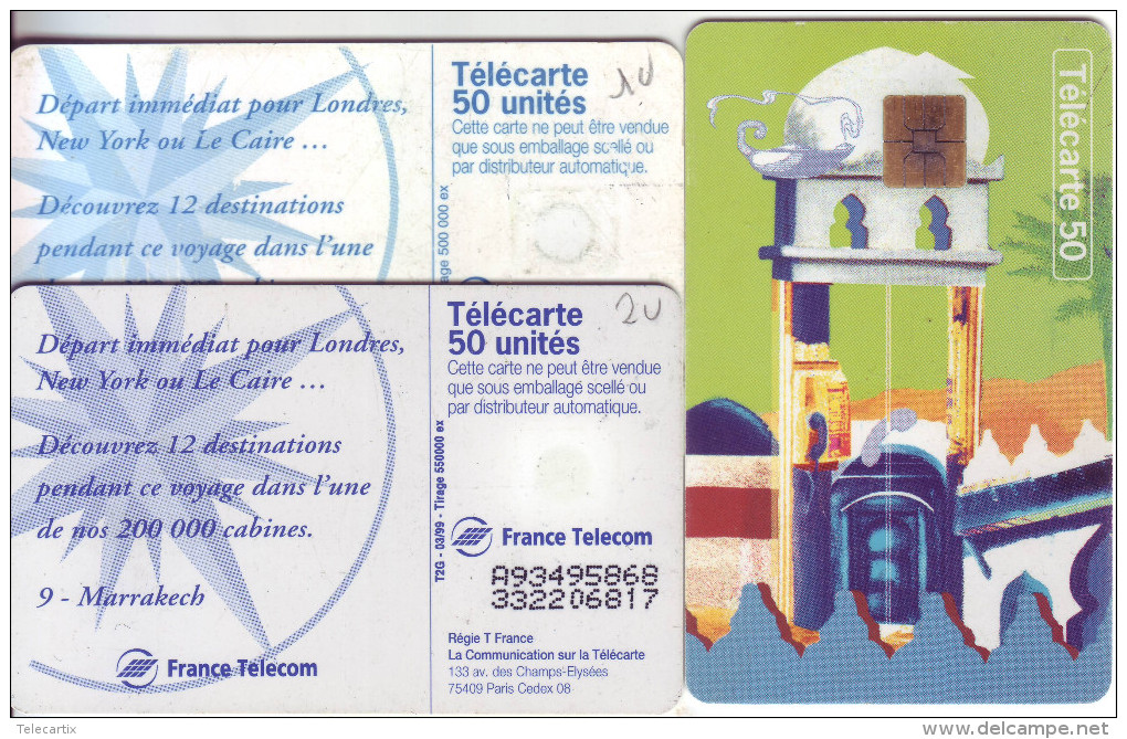 Télécarte Ville 9 Marakech  F972.V1 50Unités Vide état TTB  * Cote 11€ Bien Lire Descriptif ! - 1999