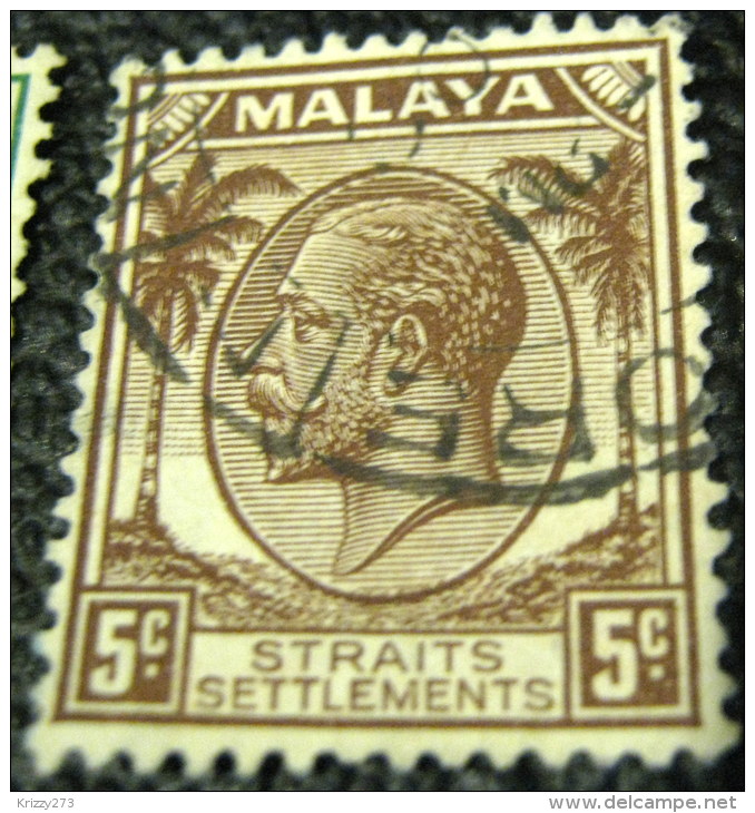 Straits Settlement 1936 King George V 5c - Used - Straits Settlements