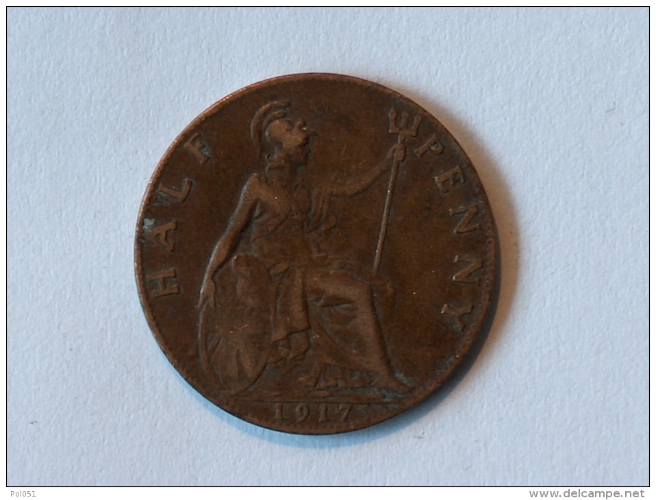 Grande-Bretagne 1/2 Half Penny 1917 - C. 1/2 Penny