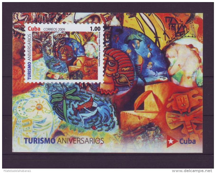 2009.18 CUBA 2009 COMPLETE SET BLOCK 4 MNH 2009 TURISM. TURISMO. ARTE EN LOS HOTELES. RAUL MARTINEZ. SOSABRAVO. - Ongebruikt