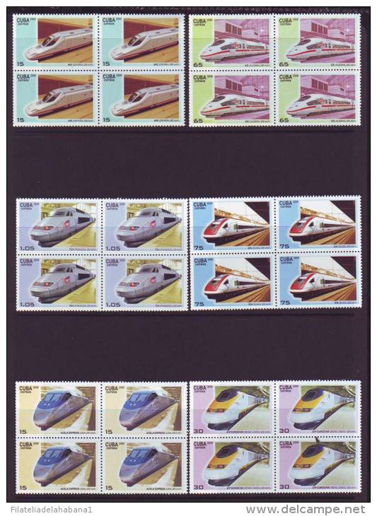 2009.47 CUBA COMPLETE SET 2009 MNH FAST RAILROAD. FERROCARRIL. SHINKANSE.  BLOCK 4. - Ungebraucht