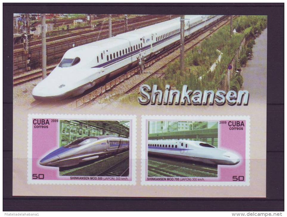 2009.47 CUBA COMPLETE SET 2009 MNH FAST RAILROAD. FERROCARRIL. SHINKANSE.  BLOCK 4. - Nuovi