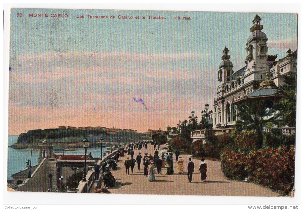 Monte Carlo Monaco Les Terrasses Du Casino Et Theatre Carte Postale Vintage Original Postcard Cpa Ak (W3_3184) - Le Terrazze