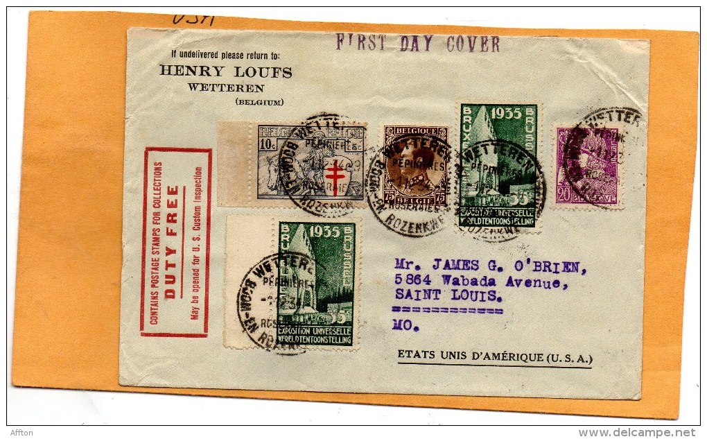 Belgium Old FDC Mailed To USA - ....-1951