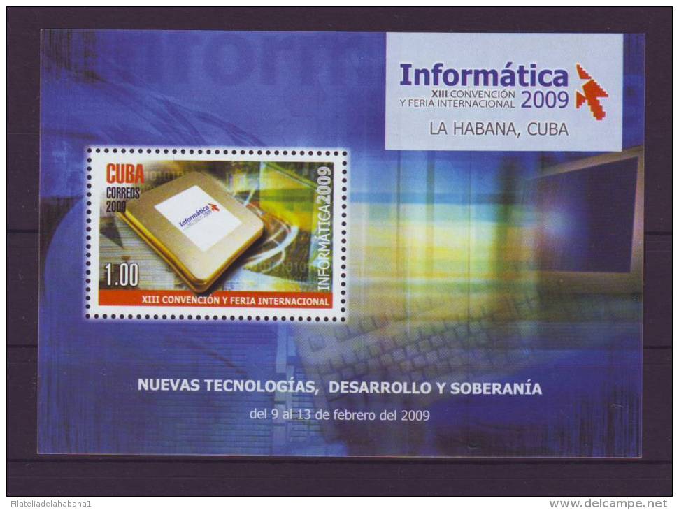 2009.56 CUBA 2009 INFORMATICS SHEET SOUVENIR MNH. CONVENCION Y FERIA INFORMATICA 2009. - Unused Stamps