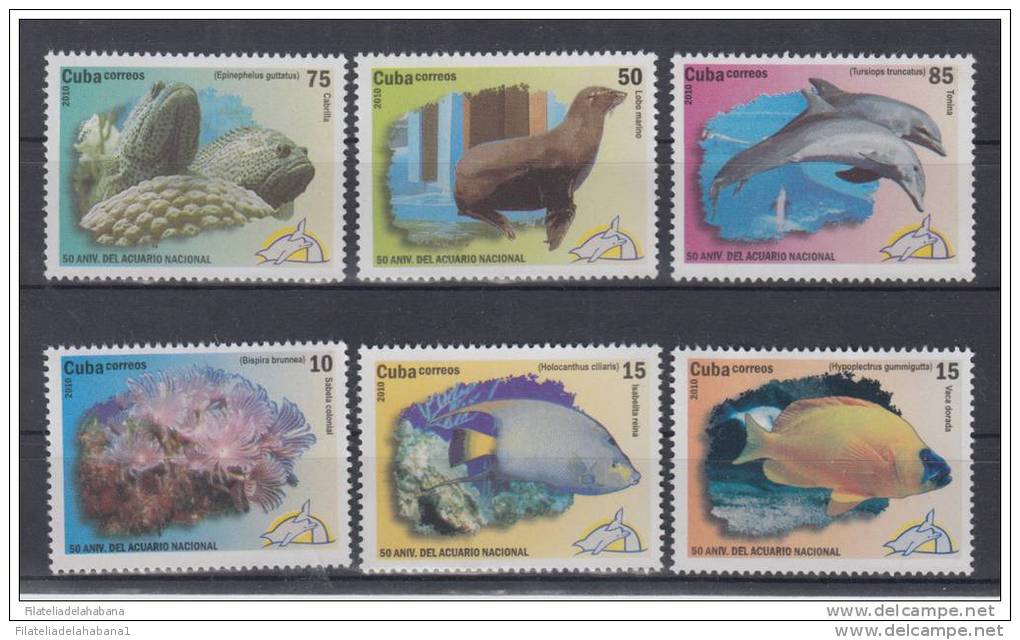 2010.59 CUBA 2010 MNH. 50 ANIV DEL ACUARIO NACIONAL. FAUNA MARINA. SEA FAUNA. AQUARIUM - Unused Stamps