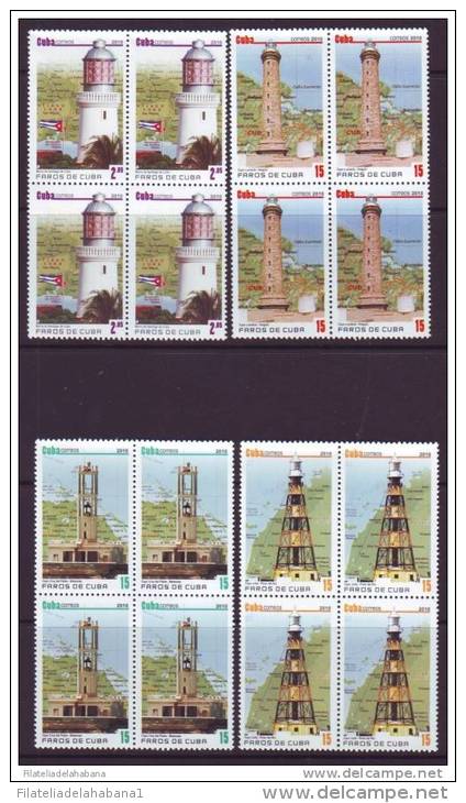 2010.30 CUBA MNH 2010 COMPLETE SET. HEADLIGHTS. FAROS DE CUBA.BLOQUE 4 - Ongebruikt