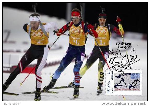 Spain 2014 - XXII Olimpics Winter Games Sochi 2014 Gold Medals Special Maxicard - Biatlon Relevos Masc. Russia Team - Winter 2014: Sotschi