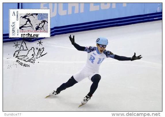 Spain 2014 - XXII Olimpics Winter Games Sochi 2014 Gold Medals Special Maxicard - Victor An - Winter 2014: Sochi