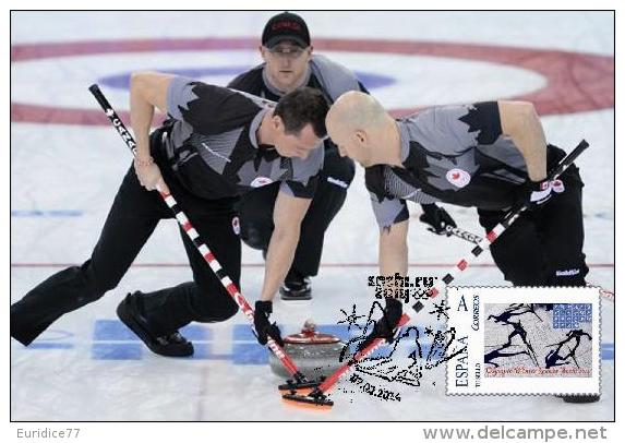 Spain 2014 - XXII Olimpics Winter Games Sochi 2014 Gold Medals Special Maxicard - Curling Masculino Canada Team - Winter 2014: Sochi