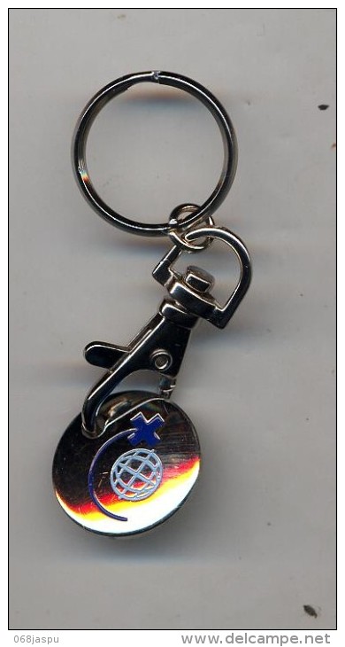 Porte Clef Jeton De Caddie Croix Bleue - Jetons De Caddies