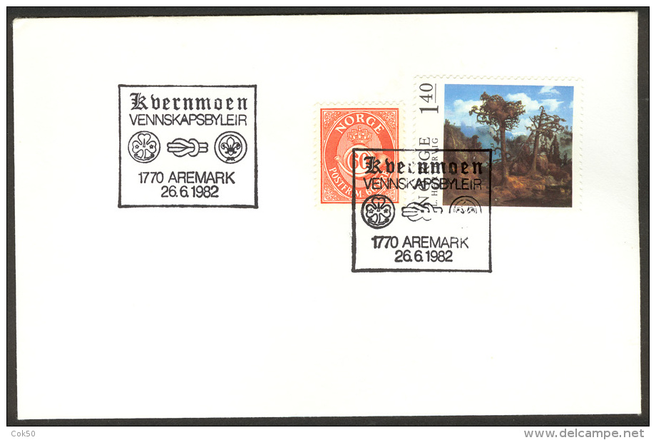 NORWAY - Aremark 1982.06.26 "Scouts Friendship Camp At Kvernmoen" - Storia Postale