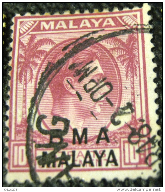 Malaya BMA 1945 King George VI 10c - Used - Malaya (British Military Administration)