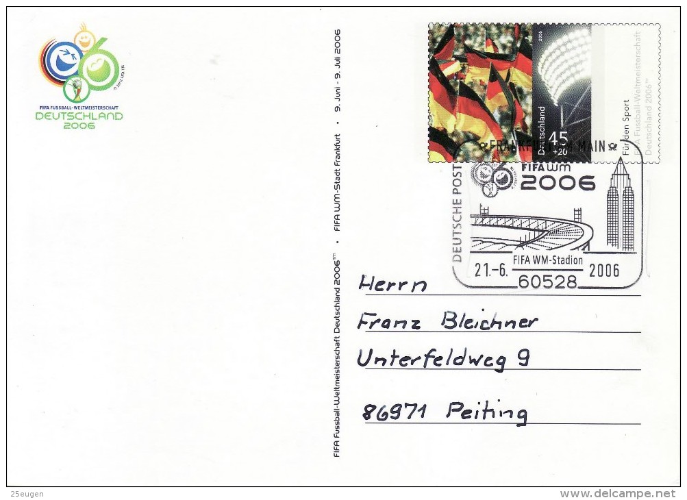 GERMANY 2006 FOOTBALL WORLD CUP GERMANY POSTCARD WITH POSTMARK  /  R 19 / - 2006 – Germany