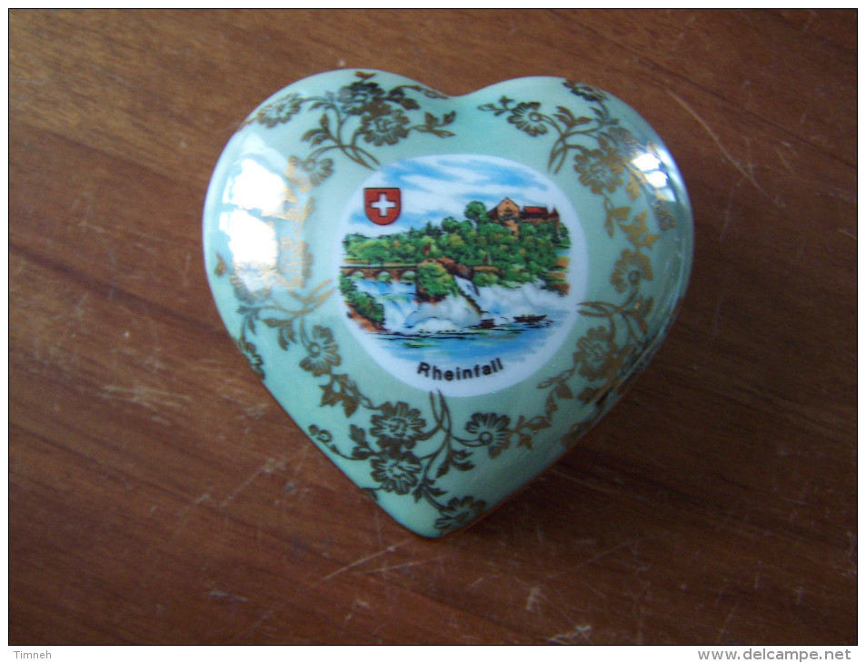 PETIT COEUR EN PORCELAINE RHEINFALL COTTIER FRERES SWITZERLAND SUISSE N°508 - Otros & Sin Clasificación