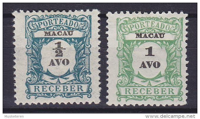 Macau 1904 Mi. 1-2   Ziffernzeichnung Portomarken, MH* - Timbres-taxe